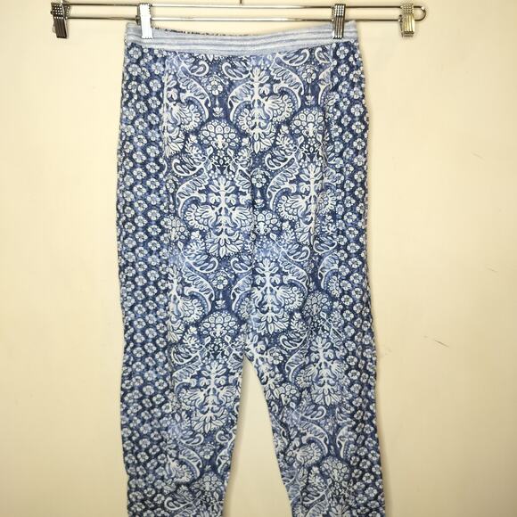 Oysho Floral Cotton Pants Pull On Pockets Pleated - Picture 2 of 11